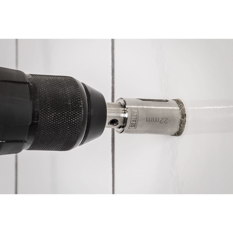 Sealey Electroplated Diamond Hole Saw 22mm DHS22 Sealey - Dynamic Drive