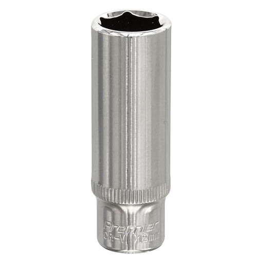 Sealey WallDrive Socket 12mm Deep 1/4"Sq Drive Fully Polished SP1412D Sealey - Dynamic Drive