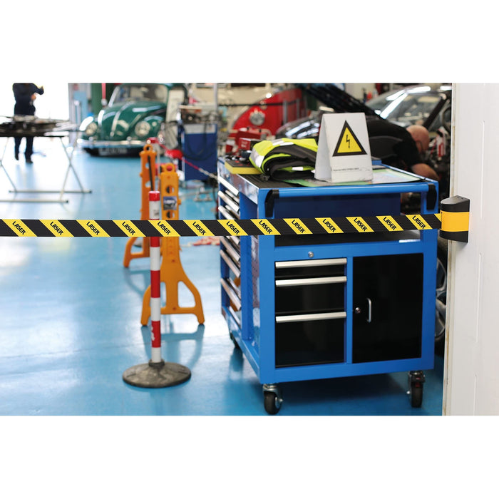 Laser Wall Mounted Magnetic Retractable Barrier 3m x 48mm 8528 Laser - Dynamic Drive