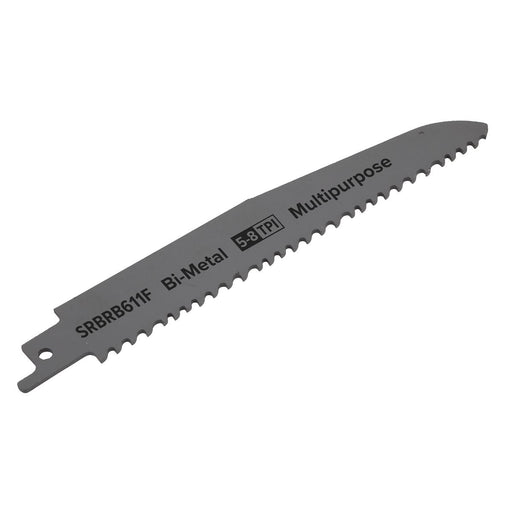 Sealey Reciprocating Saw Blade Multipurpose 150mm 5-8tpi Pack of 5 SRBRB611F Sealey - Dynamic Drive