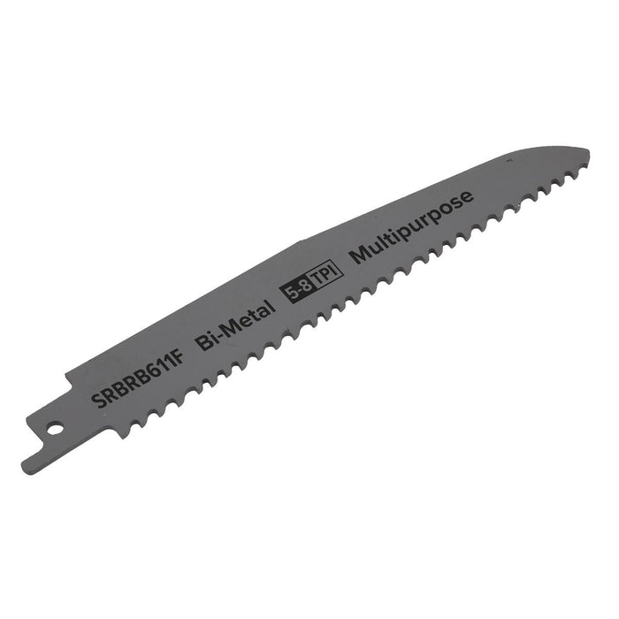 Sealey Reciprocating Saw Blade Multipurpose 150mm 5-8tpi Pack of 5 SRBRB611F Sealey - Dynamic Drive