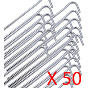 50 x 8" Heavy Duty Galvanised Steel Tent Pegs Metal Camping Ground Sheet Anchor Via Mondo  - Dynamic Drive