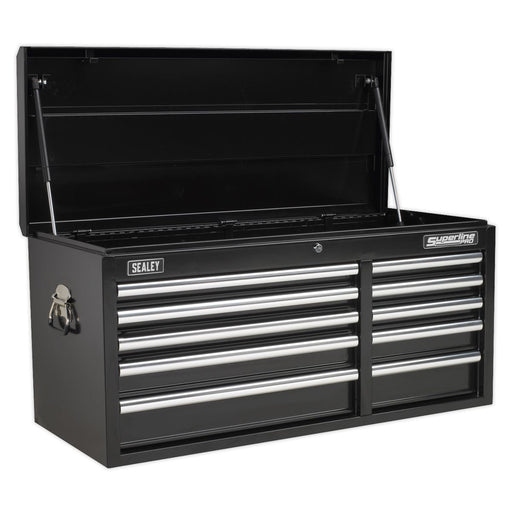 Sealey Topchest 10 Drawer with Ball-Bearing Slides Heavy-Duty Black AP41110B Sealey - Dynamic Drive