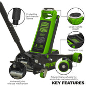 Sealey Premier Premier Low Profile Trolley Jack with Rocket Lift 4 Tonne - Green Sealey Premier - Dynamic Drive