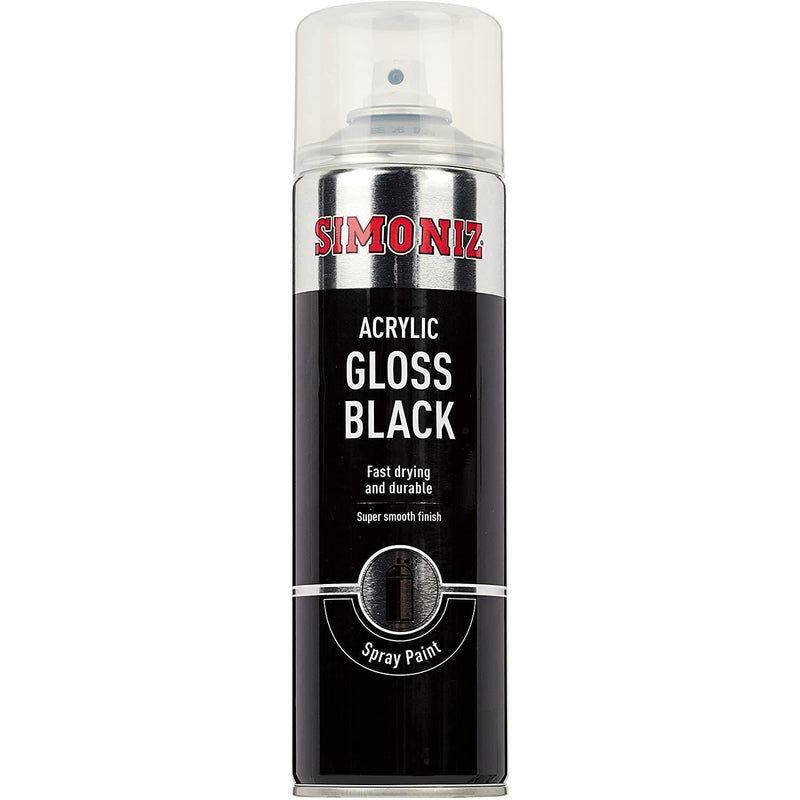 4x Simoniz Large Gloss Black Acrylic Aerosol Auto Car Spray Paint 500ml SIMP15D Simoniz - Dynamic Drive