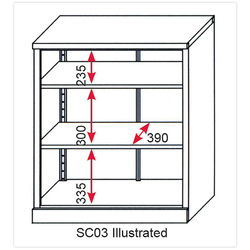 Sealey Floor Cabinet 2 Shelf 2 Door SC03 Sealey - Dynamic Drive