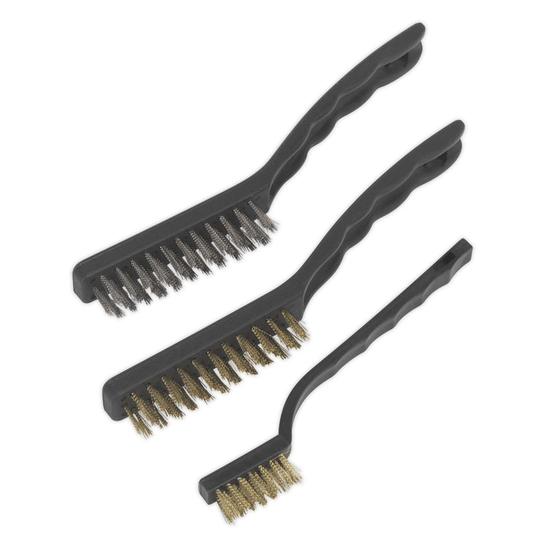 Sealey Wire Brush Set Auto Engineer's 3pc AK9801 Sealey - Dynamic Drive
