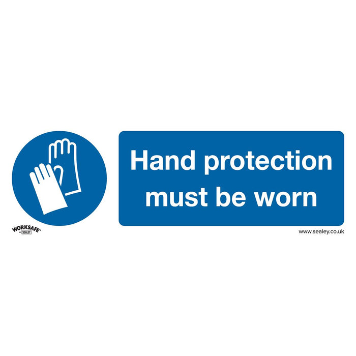 Sealey Mandatory Safety Sign Hand Protection Must Be Worn Self-Adhesive Vinyl Pa Sealey - Dynamic Drive