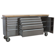 Sealey Mobile Stainless Steel Tool Cabinet 10 Drawer & Cupboard AP7210SS Sealey - Dynamic Drive