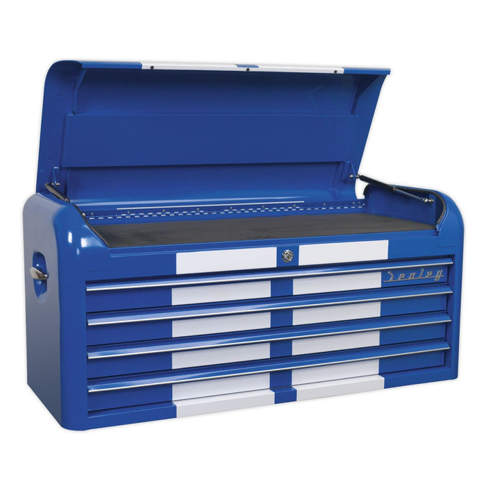 Sealey Retro Style Extra-Wide Topchest & Rollcab Combination 10 Drawer Blue/Whit Sealey - Dynamic Drive