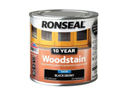 Ronseal 10 Year Woodstain Ebony 250ml Ronseal - Dynamic Drive