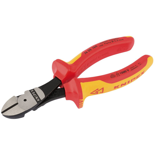 Draper Knipex 74 08 160UKSBE VDE Fully Insulated High Leverage Diagonal Side Cut Draper - Dynamic Drive