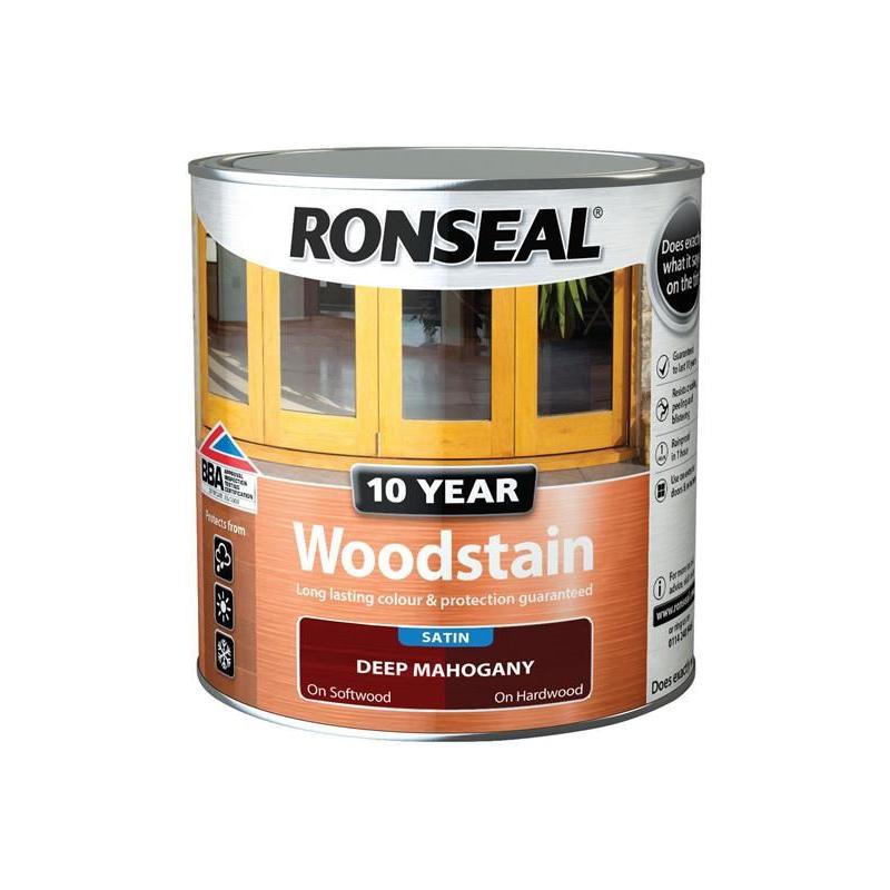 Ronseal 10 Year Woodstain Deep Mahogany 750ml Ronseal - Dynamic Drive