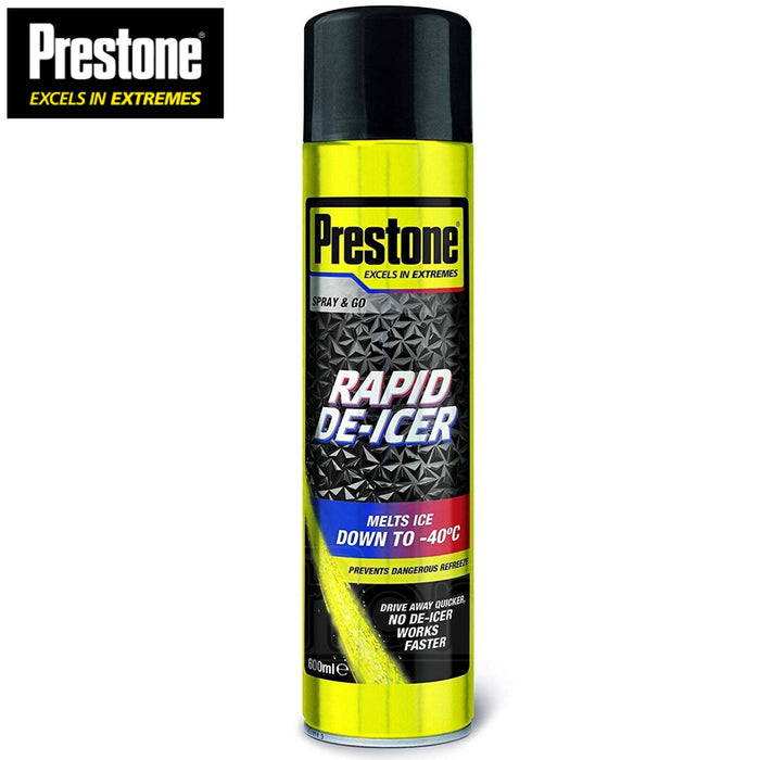 3x Prestone Car Rapid De-Icer Melts Windscreen Ice Frost Snow Aerosol Deicer Prestone  - Dynamic Drive