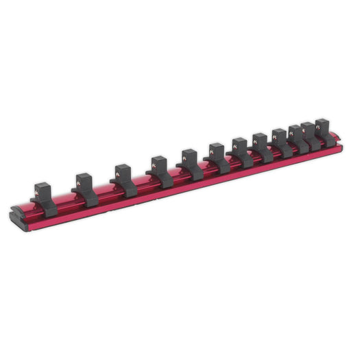 Sealey Socket Retaining Rail Magnetic 3/8"Sq Drive 12 Clips AK27083 Sealey - Dynamic Drive