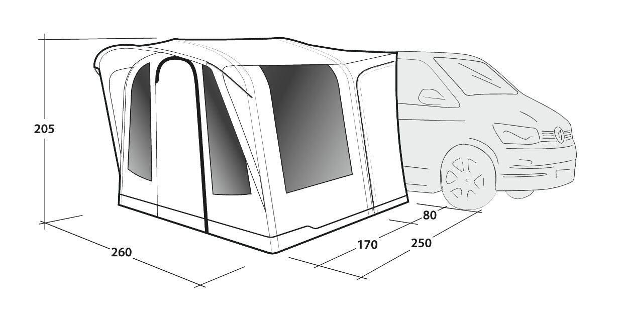 Outwell Santa Monica Driveaway Air Awning Grey Outwell - Dynamic Drive