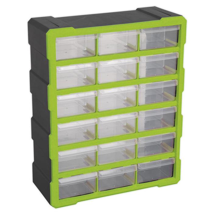 Sealey Cabinet Box 18 Drawer Hi-Vis Green/Black APDC18HV Sealey - Dynamic Drive