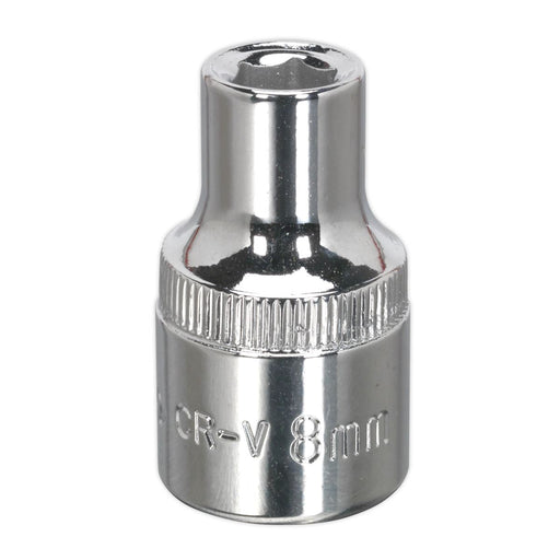 Sealey WallDrive Socket 8mm 1/2"Sq Drive Fully Polished SP1208 Sealey - Dynamic Drive