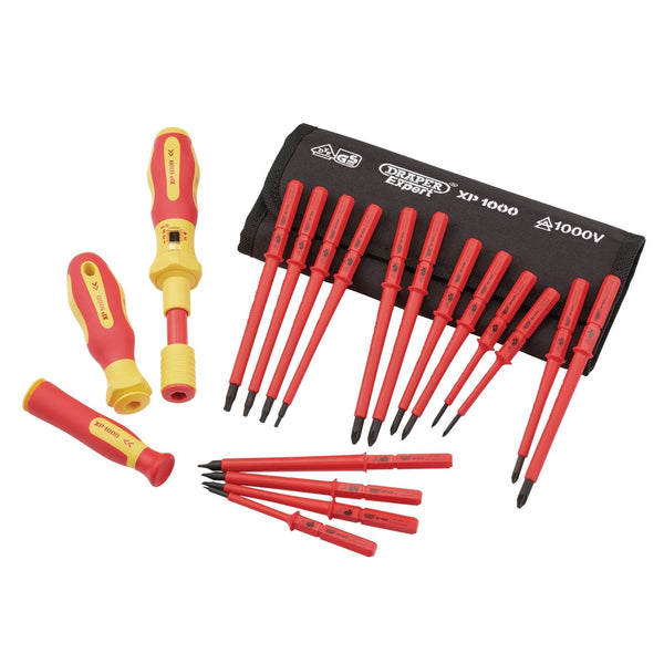 Draper XP1000 VDE Interchangeable Torque Screwdriver Set (19 Piece) 81762 Draper - Dynamic Drive