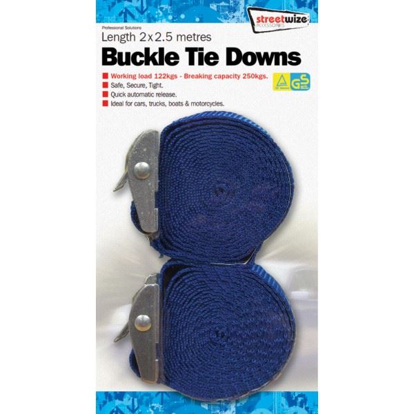 Streetwize Buckle Straps - 2.5m - Pack Of 2 Streetwize  - Dynamic Drive