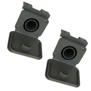 2 x 28mm Grey Waste Water Outlet Socket + Flap Connector Caravan Motorhome 81330 PLS  - Dynamic Drive