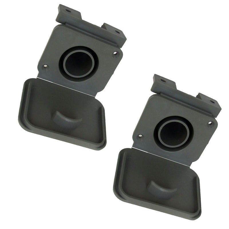 2 x 28mm Grey Waste Water Outlet Socket + Flap Connector Caravan Motorhome 81330 PLS  - Dynamic Drive
