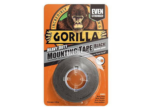 Gorilla Glue Gorilla Heavy-Duty Mounting Tape 25.4mm x 1.52m Black Gorilla Glue - Dynamic Drive