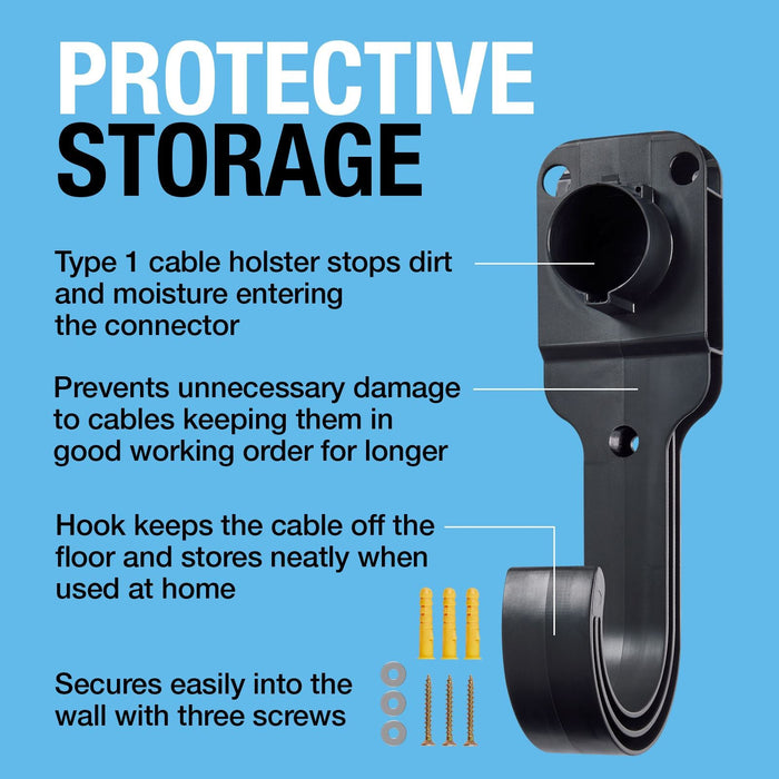Ring Automotive REVA108 type 1 EV cable wall hook and holster Ring Automotive - Dynamic Drive