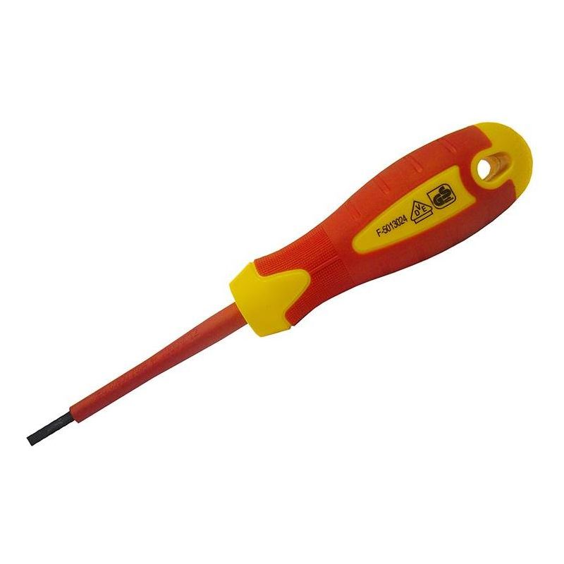Faithfull VDE Soft Grip Screwdriver Parallel Slotted Tip 3.5 x 100mm Faithfull - Dynamic Drive