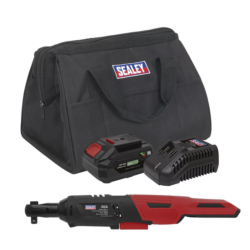 Sealey Cordless Ratchet Wrench Kit 3/8"Sq Drive 60Nm 20V 4Ah SV20 Series Sealey - Dynamic Drive