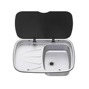 Thetford Argent Sink with Left Hand Drainer and Black Glass Lid Thetford - Dynamic Drive