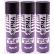 3x Autotek Professional Black Bumper and Trim 500ml Spray Paint High Coverage Autotek - Dynamic Drive