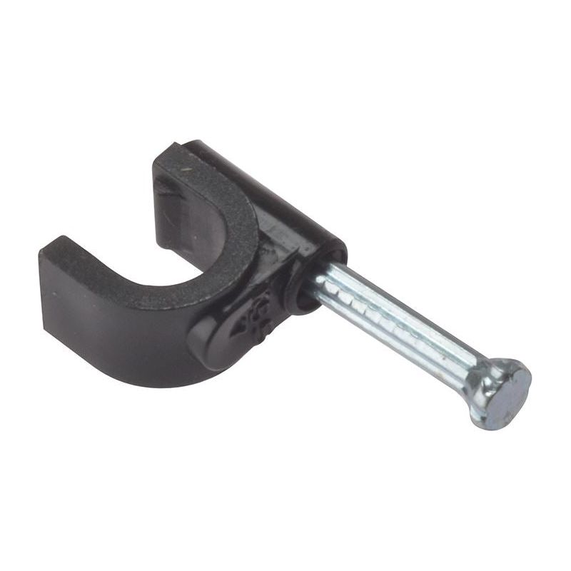 Forgefix Cable Clip Round Coax Black 6-7mm Box 100 ForgeFix - Dynamic Drive