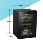 Baridi 20 Bottle Wine Cooler Fridge with Touchscreen Controls & LED Light - Black Baridi  - Dynamic Drive