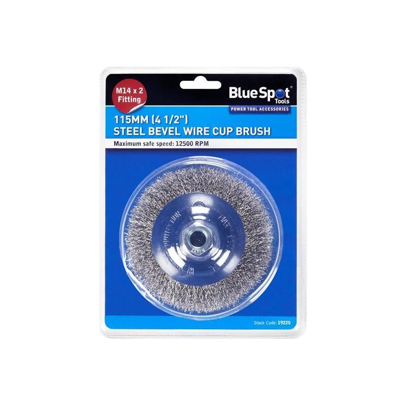 Bluespot Tools Steel Bevel Wire Cup Brush 115mm M14 X 2 BlueSpot Tools - Dynamic Drive