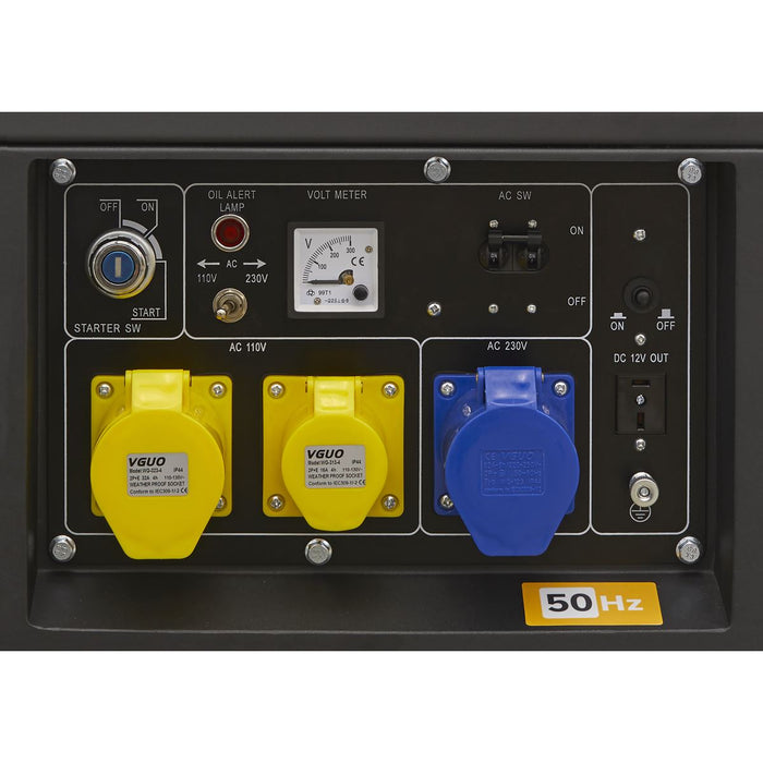 Sealey 5000W Generator 4-Stroke Engine 110/230V DG5000 Sealey - Dynamic Drive