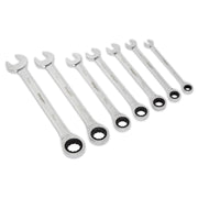 Sealey Ratchet Combination Spanner Set 7pc Metric S01142 Sealey - Dynamic Drive