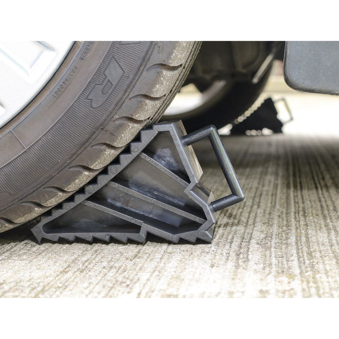 Sealey Composite Wheel Chocks 0.3kg - Pair WC09 Sealey  - Dynamic Drive