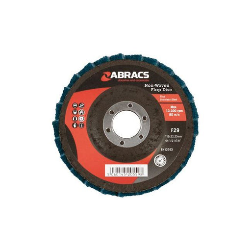Connect Abracs Non-Woven Flap Discs, Fine 115mm 5pc 32077 Tool Connection - Dynamic Drive