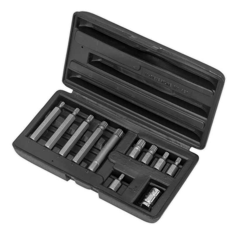Sealey Spline Bit & Holder Set 11pc 3/8"Sq Drive S0534 Siegen by Sealey - Dynamic Drive