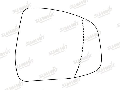 Summit Stick-On Aspheric Mirror Glass fits Ford Mondeo 4 07 on RHS Summit - Dynamic Drive