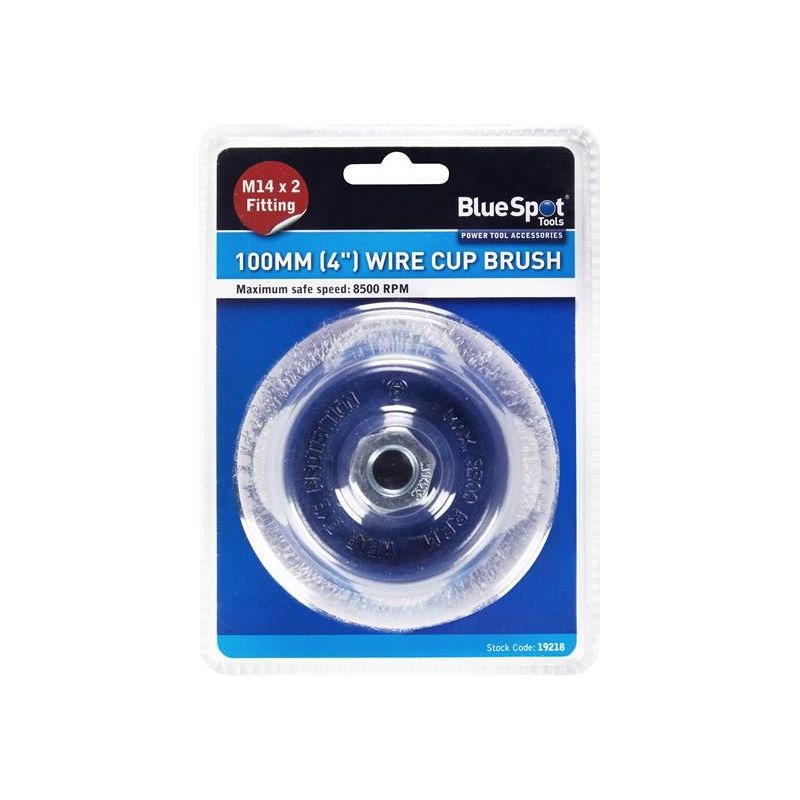 Bluespot Tools Steel Wire Cup Brush 100mm M14 X 2 BlueSpot Tools - Dynamic Drive