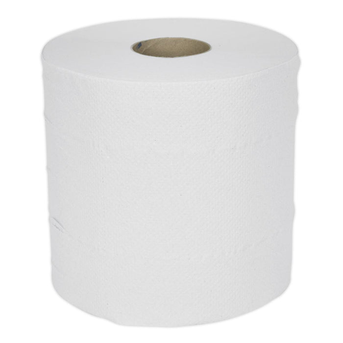 Sealey Paper Roll White 2-Ply Embossed 150m Pack of 6 WHT150 Sealey - Dynamic Drive