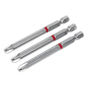 Sealey Power Tool Bit Phillips #3 Colour-Coded S2 75mm Pack of 3 AK210512 Sealey - Dynamic Drive
