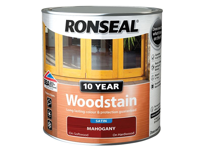 Ronseal 10 Year Woodstain Mahogany 750ml Ronseal - Dynamic Drive