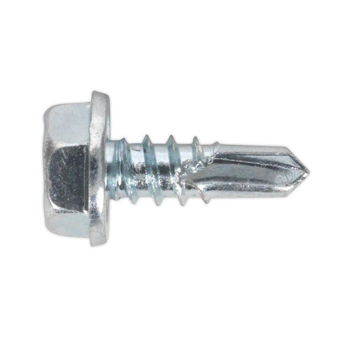 Sealey Self Drilling Screw 4.8 x 13mm Hex Head Zinc Pack of 100 SDHX4813 Sealey - Dynamic Drive