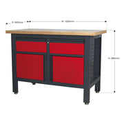 Sealey Workstation with 2 Drawers & 2 Cupboards AP1372A Sealey - Dynamic Drive