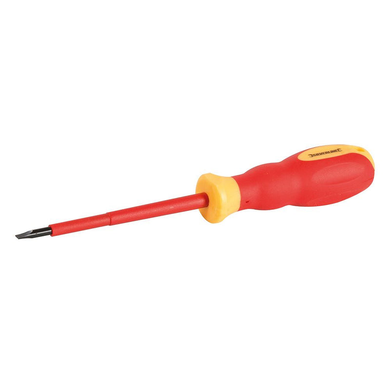 Silverline VDE Soft-Grip Electricians Screwdriver Slotted 0.8 x 4 x 100mm Silverline - Dynamic Drive