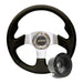 300mm Black Leather Steering Wheel + Boss fits Honda Lantra Pony S-Coupe Mountney Classic  - Dynamic Drive
