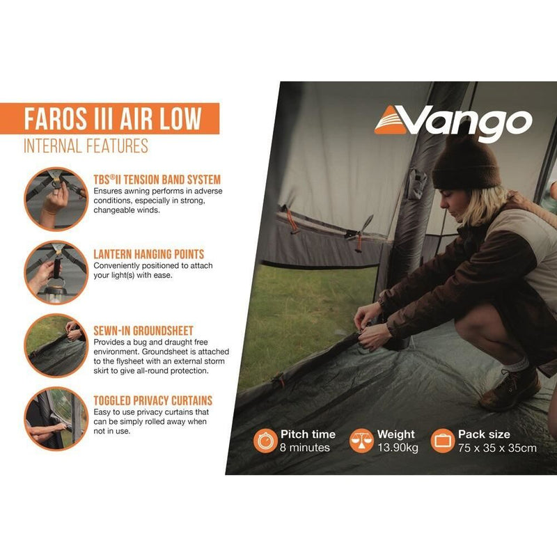 Vango Faros III Air Low Drive Away Awning Low Cloud Grey Vango - Dynamic Drive